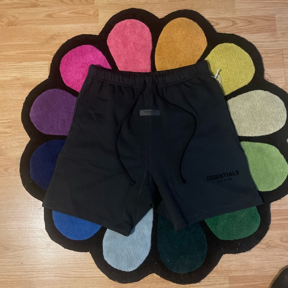 Essentials Jet Black Casual Shorts